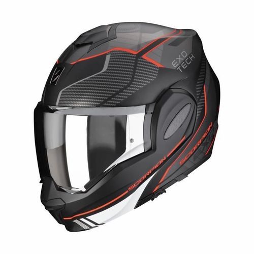 Casque Moto Intégral Scorpion Exo-Tech Evo Animo Ece 22-06 - Noir Mat/Rouge - S
