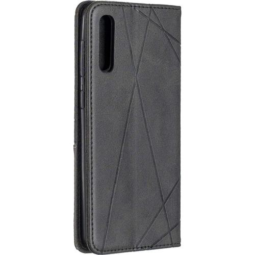 Coque Pour Samsung Galaxy A30s/A50s, Housse Portefeuille En Cuir Etui De Protection Avec Tpu Silicone Bumper Antichoc Magnétique Flip Case, Porte Cartes Avec Fonction Support Cover Noir