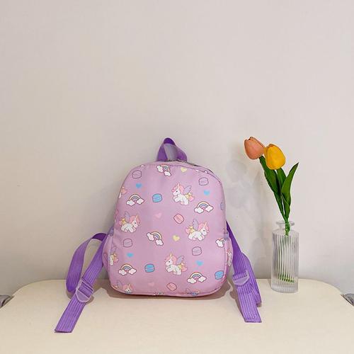 Cartable étudiant nouveau sac pour enfant fille princesse poney dessin animé sac a collation maternelle petite classe sac a dos décontracté tout match cartable - poney violet