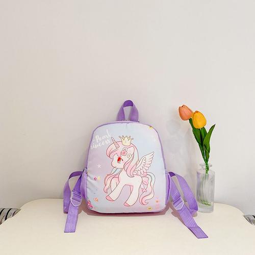 Étudiant cartable nouveau sac pour enfants fille princesse poney dessin animé collation sac maternelle petite classe sac a dos décontracté all-match cartable-Violet Malaisie