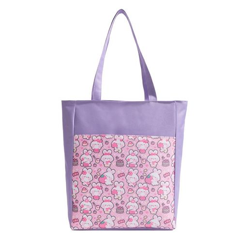 Cartable étudiant nouveau sac pour enfants garçons et filles sac a bandouliere décontracté sac de tutorat étudiant mignon et frais sac enfant-violet avec lapin rose