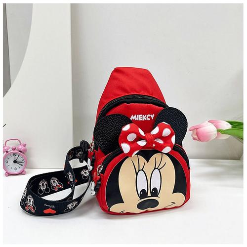 Sac D'école, Sac De Poitrine Pour Enfants, Sac Mickey De Dessin Animé Mignon, Garçons Et Filles, Changement De Ventilateur, Sac A Bandouliere - Minnie Rouge