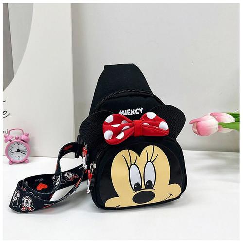 Sac D'école, Sac De Poitrine Pour Enfants, Sac Mickey De Dessin Animé Mignon, Sac A Bandouliere Pour Fan De Garçons Et Filles - Minnie Black