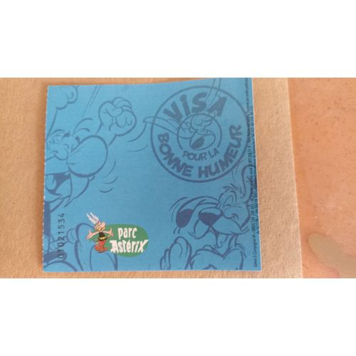 Ticket D'entrée Parc Astérix Utilisé Saison 2007-2008