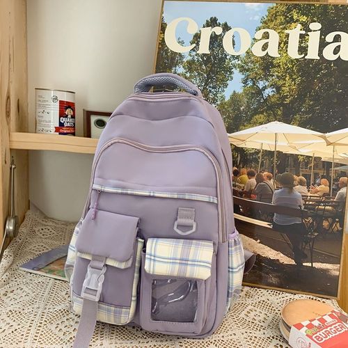 Cartable étudiant cartable grande capacité femme coréenne all-match lycéens étudiants net sac a bandouliere rouge Sen Department vent marque collégiens-violet