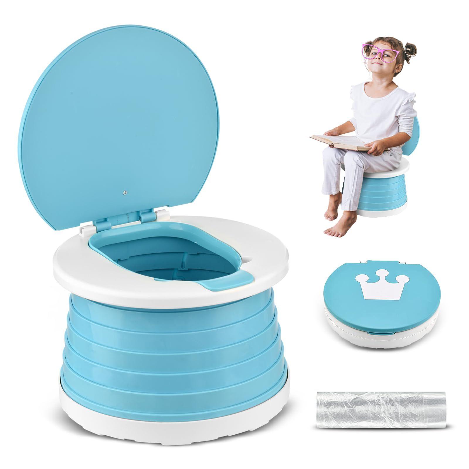 CPROSP Pot Pliable Enfant Voyage avec Sac de Rangement, Toilette Portable  Bebe avec 12 Sacs de