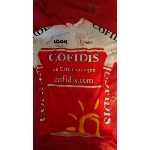 Maillot Cyclisme Dédicacé Par L'équipe Cofidis.