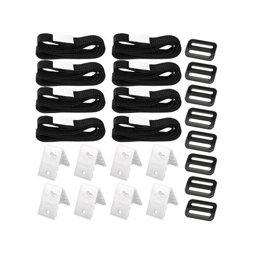 Kit de Sangles de Fixation pour Rouleau de Couverture de Piscine 24 PièCes Enrouleur de Couverture Solaire Universel Bande de Sangle en Nylon Attaches à Boucle