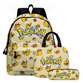 Cartable Éleve Pokemon Animal De Compagnie Elfe Pikachu Pikachu Cartoon Anime Primaire Et Secondaire Cartable Scolaire Sac A Dos Enfant-D4 Pikachu 03 Jaune Clair : Cartable Trousse Crayon Sac Repas