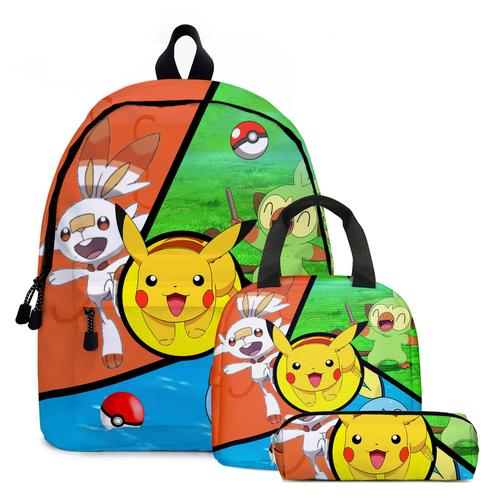 Sac D'école Étudiant Pokemon Animal De Compagnie Elfe Pikachu Pikachu Dessin Animé Animation Éleves Du Primaire Et Du College Cartable Sac A Dos Enfant-D4 Pick-Up 06 Coloré : Sac D'école Sac A Crayons Sac Repas