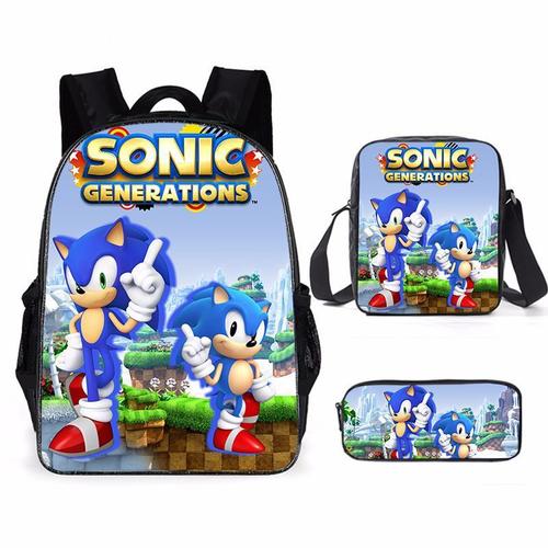 Cartable Étudiant Sonic Sonic Dessin Animé Éleves Du Primaire Et Du College Cartable Sac A Dos Enfant Sac A Dos-D6 Sonic 16- Sac A Dos Cartable Étui A Crayons