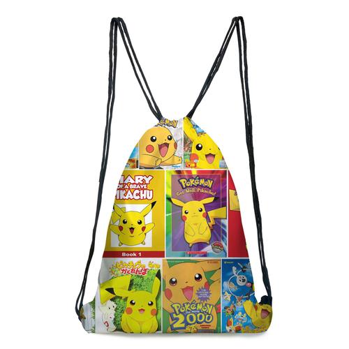 Cartable éleve pokemon animal de compagnie elfe pikachu Pikachu dessin animé anime primaire et collégiens cartable sac a dos enfant - Pikachu 01 : poche a cordon