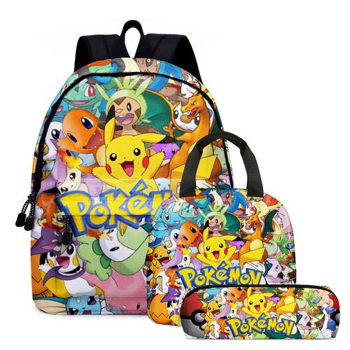 Cartable Éleve Pokemon Animal De Compagnie Elfe Pikachu Pikachu Dessin Animé Animation Collégiens Et Collégiens Cartable Cartable Enfant Sac A Dos-D4 Pikachu 09 Collection : Cartable Sac Crayon Sac Repas