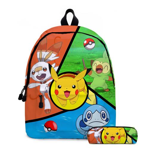 Cartable Étudiant Pokemon Pet Elfe Pikachu Dessin Animé Anime Cartable Pour Éleves Du Primaire Et Du College - D4 Pickup 06 Coloré: Sac D'école Trousse A Crayons - 16 Pouces