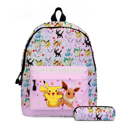 Cartable Éleve Pokemon Animal De Compagnie Elfe Pikachu Dessin Animé Animation Primaire Et Collégiens Cartable-D4 Pikachu 04 Rose: Cartable Trousse A Crayons-16 Pouces