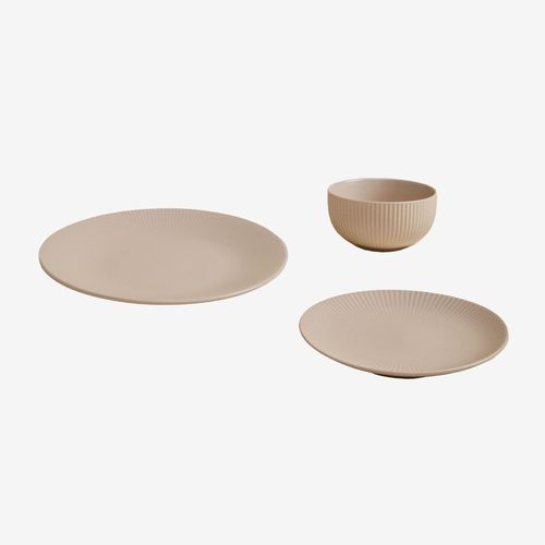 Vaisselle En New Bone China De 12 Pièces Elmora Tapioca Beige