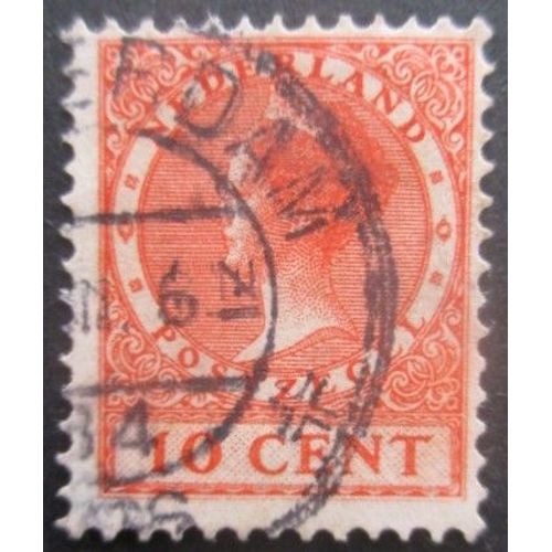 Pays-Bas N°142a Sans Filigrane Dentelé 12,5 Reine Wilhelmine Oblitéré