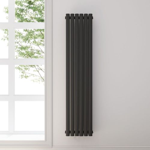 Radiateur Eau Chaude Acier SIRHONA 1,600x357x79 mm - Double Tube Ovale - Vertical - Gris