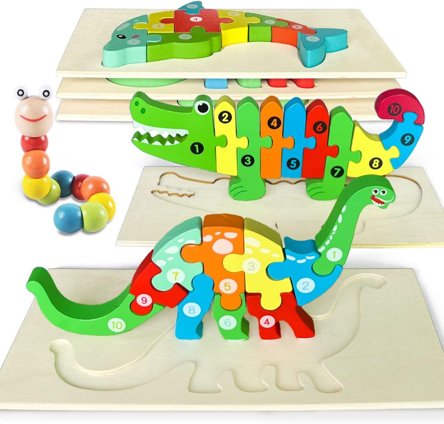 Puzzle en Bois pour Bébé,Puzzles Enfant 1 2 3 Ans,Jouets éDucatifs pour  Bébé,Puzzle à Encastrements,4 Packs [283] - Cdiscount Jeux - Jouets