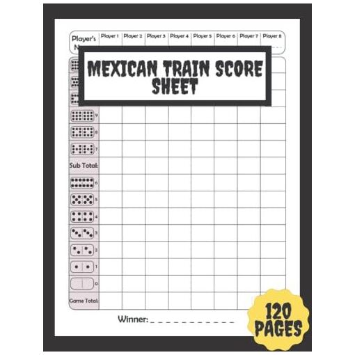 Mexican Train Score Sheets: 120 Mexican Train Score Sheets | Mexica...