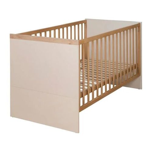 Lit Évolutif 70x140 Roba Jil - Convertible En Lit Junior - Hauteur Réglable - Cashmere / Décor Châtaignier