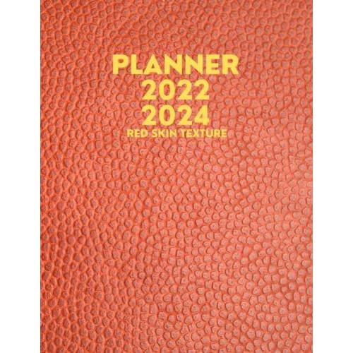 2022-2024 Red Skin Texture Planner: The Red Skin Texture Design With 3 Years Plans And 24 Months Spreads 8.5 X 11 In