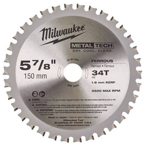 Lame scie métal MILWAUKEE Ø150X20X1,6 34 dents - 48404080