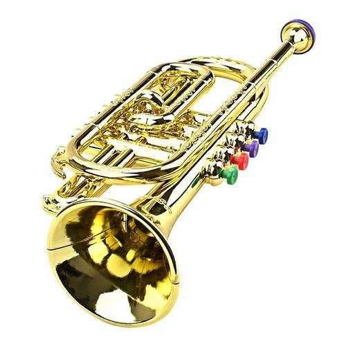 RvSky Enfant Trompette Enduit doré, Jouet Cadeau Vent Instrument