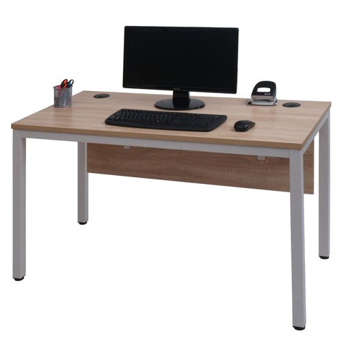 Bureau Hwc-E94, Table De Bureau Informatique 120x60cm   Naturel-Blanc