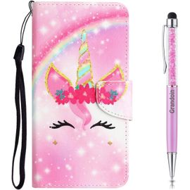 Coque Pour Iphone 13 Mini, ¿¿Tui Portefeuille En Cuir Pour Iphone 13 Mini (5,4 Pouces), Housse De Protection Etui ¿¿ Rabat En Cuir Pu [Pochette De Portefeuille] [Magn¿¿Tique] (Rose)