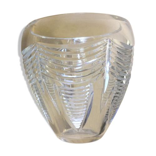 Vase Art dco en cristal de Baccarat transparent