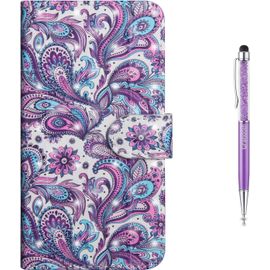 Coque Galaxy J4 2018, Mode Cr¿¿Atif Effet 3d Mod¿¿Le D¿¿Sign ¿¿Tui De Protection Housse En Pu Cuir Avec Tpu Silicone Souple Portefeuille Phone Case Pour Samsung Galaxy J4 2018 (Violet)