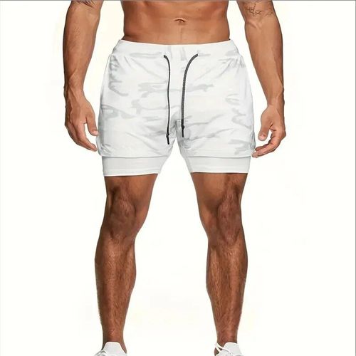 Short De Sport À Double Pont 2 En 1 Pour Homme,Pantalon Court De Course,Gym,Fitness,Entraînement,Jogging,Vêtements Astronomiques