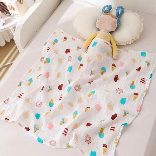 Couverture En Coton Biologique Ultra Douce Pour Bébé,Lange D'emmaillotage Pour,Couches Rondes Pour Touristes,Alimentation Infantile,Serviette Pour Roter,Écharpe Pour Bébé,Trucs Pour - Type 70x70cm #D