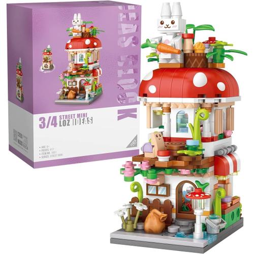 Magasin de champignons City shop street view Mini brique bloc maison jouet  set Bloc mod¿