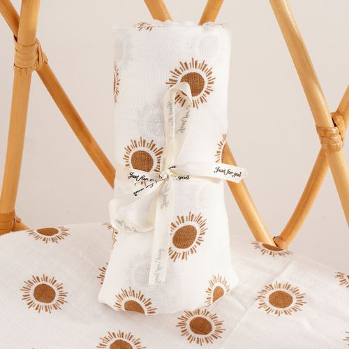 Mod yFlute-Couverture d'emmaillotage en mousseline de bambou et coton doux pour bébé,serviette d'allaitement ronde pour,couverture de poussette pour enfants,120x110cm - Type KB003-BC30