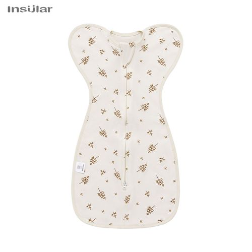 Sac À Langer Pour,Emmaillotage Pour Bébé,Fibre D'été,Coton Fin Et Doux,Fermeture Éclair À 2 Voies,Sac Proxy - Type Beige Leaf-M(3-6m)