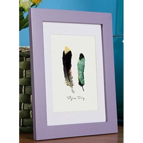 Cadre Photo en bois A5 A4 A3,30x42cm,noir,blanc,rose,rouge,café,plusieurs couleurs,avec tapis pour montage mural - Type Purple-A4 21x30cm