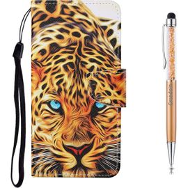 Coque Pour Xiaomi Redmi 5 Plus, Protection Housse En Cuir Portefeuille Livre, Cr¿¿Atif Peint ¿¿Tui Flip Case Avec [Emplacements Cartes] [Fonction Support] [Magn¿¿Tique] (L¿¿Opard)