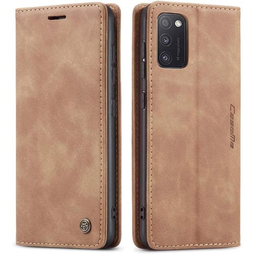 Coque Compatible Avec Samsung Galaxy A41,Anti-Choc Housse En Cuir Premium Flip Case Portefeuille Etui,Marron