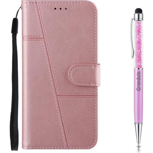 Coque Pour Xiaomi Redmi Note 9s / Note 9 Pro Max/Note 9 Pro, Premium Cuir Flip Portefeuille Tui En Cuir,[3 Fentes][Fermeture Magntique] Wallet Case Coque Housse Protection (Rose)