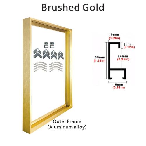 Cadres extérieurs en métal et aluminium pour peinture à l'huile,toile,oeuvre,art mural,affiche photo,décoration de la maison,8 couleurs,40x50 cm,30x40cm - Type Brushed Gold-30x30 CM