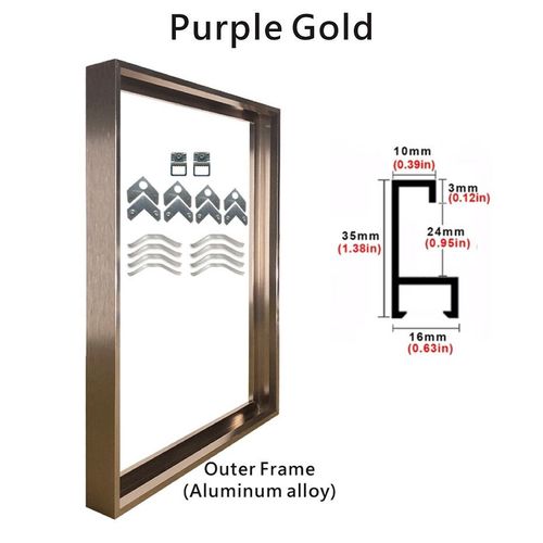 Cadres extérieurs en métal et aluminium pour peinture à l'huile,toile,oeuvre,art mural,affiche photo,décoration de la maison,8 couleurs,40x50 cm,30x40cm - Type Purple Gold-30x30 CM