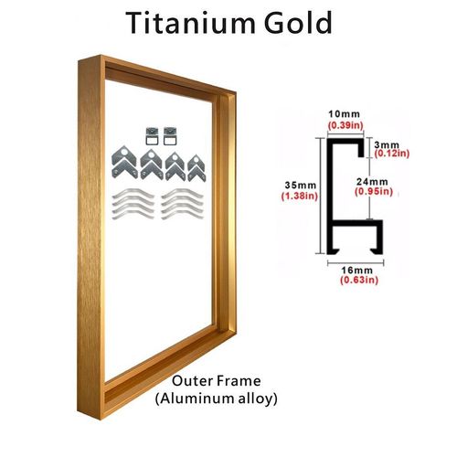 Cadres extérieurs en métal et aluminium pour peinture à l'huile,toile,oeuvre,art mural,affiche photo,décoration de la maison,8 couleurs,40x50 cm,30x40cm - Type Titanium Gold-30x30 CM