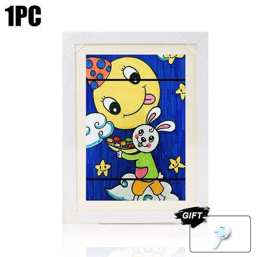Ensemble de cadres d'art en bois pour enfants,affichage de photo de subdivision,travail pour enfants,évaluation,maison,bureau,peinture,format A4,2 pièces - Type White 1PC