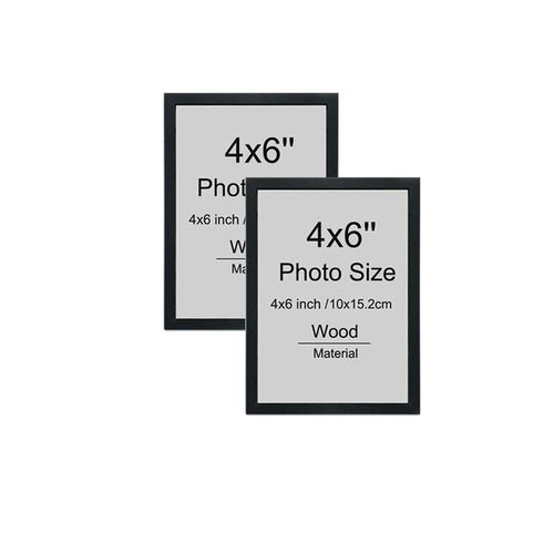 Cadre photo noir en bois sans polymères,A4,15x20 cm,9x13 cm,10x15 cm,13x18cm,document de certificat,bureau à suspendre au mur,2 pièces - Type 2PCS Black 10x15cm
