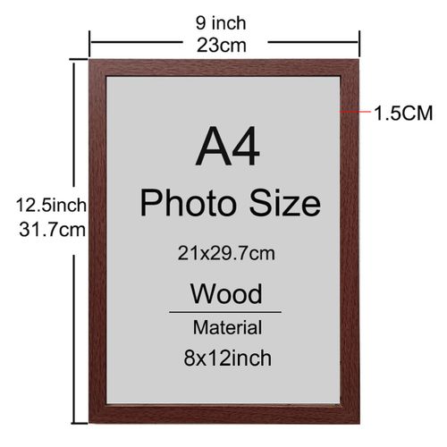 Cadre photo en bois A4 8X12in,1/2/3 pièces,pour document et certificat d'honneurs,pour mur,bureau - Type red-2pcs