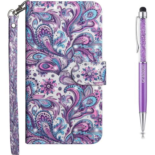 Coque Pour Samsung Galaxy S20 Plus, Bookstyle Flip Cover Tui De Protection Housse En Pu Cuir Avec Tpu Silicone Souple [3d] [Fente De Carte] [Fermeture Magntique] (Violet)