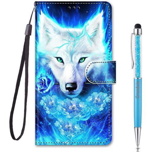 Coque Pour Iphone 13 Pro Max, Mode Cratif Effet Mod¿¿Le Dsign Tui De Protection Housse En Pu Cuir Avec Tpu Silicone Souple Phone Case Pour Iphone 13 Pro Max (6,7 Pouces) (Loup Rose)