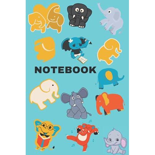 Notebook: Colorful And Cute Elephant Traveler's Notebook